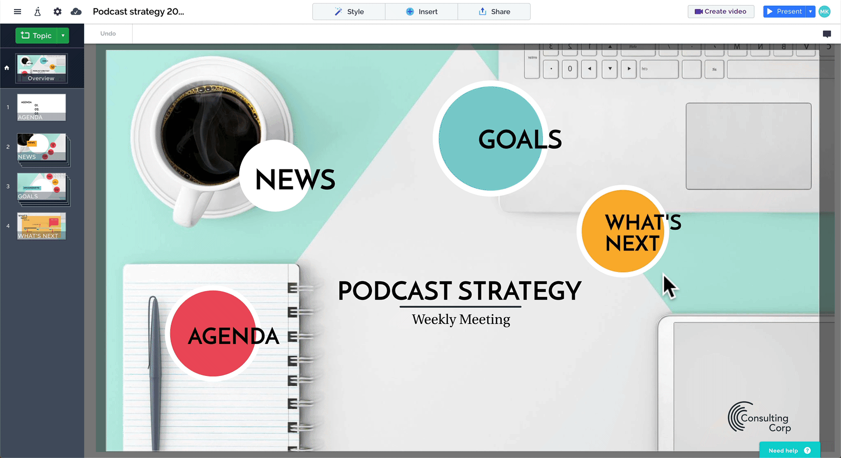 How the Unsplash integration works in Prezi Next.